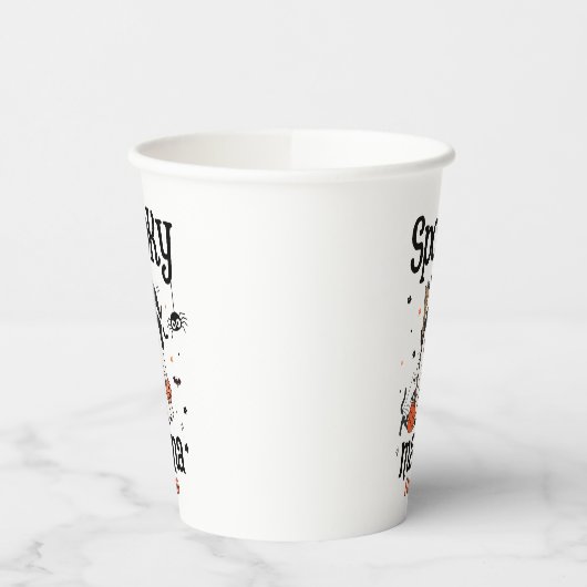 Custom Spooky Mama Halloween - Geist, Katze, Pumpk Pappbecher (Links)