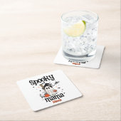 Custom Spooky Mama Halloween - Geist, Katze, Pumpk Rechteckiger Pappuntersetzer (Vor Ort)