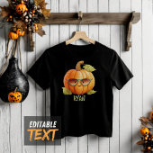Custom Spooky Pumpkin Niedlich Watercolor Hallowee Kleinkind T-shirt