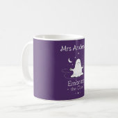 Custom Spooky Self-Care Tasse - "Embrace the Calm" (Vorderseite Links)