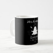 Custom Spooky Self-Care Tasse - "Embrace the Calm" (Vorderseite Links)