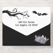 Custom Spooky Skeleton Halloween-Party All-in-One-Einladung (Rückseite)