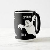 Custom SPOOKY VIBES NUR Ghost Halloween Black Tasse (VorderseiteRechts)