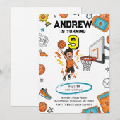 Custom Sport Basketball Birthday Einladung (Vorne/Hinten)