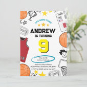 Custom Sport Basketball Geburtstag Einladung (Stehend Vorderseite)