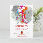 Custom Sport Basketball Geburtstag Einladung (Stehend Vorderseite)