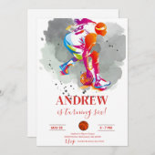 Custom Sport Basketball Geburtstag Einladung (Vorne/Hinten)