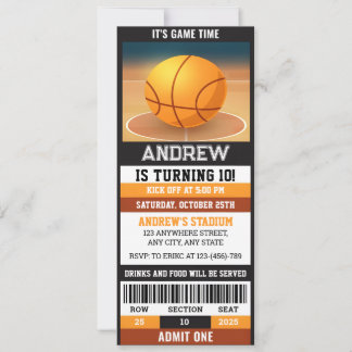 Custom Sport Basketball Ticket Geburtstag Einladung