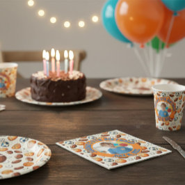 Custom Sports Balls Birthday Napkins with Photo Serviette