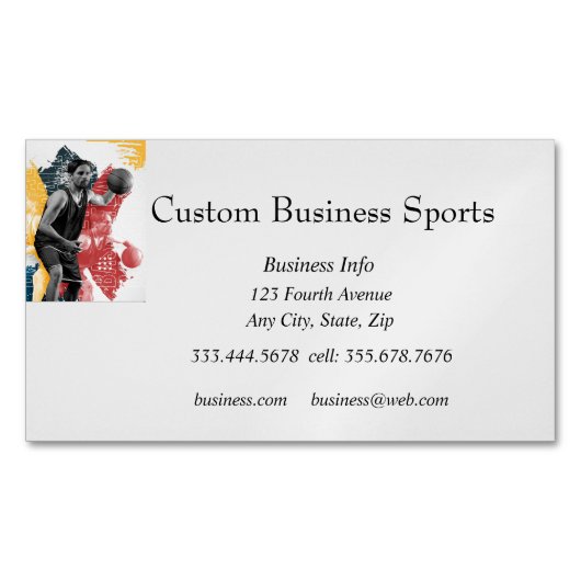 Custom Sports Basketball Coach Store Magnetische Visitenkarte (Vorderseite)