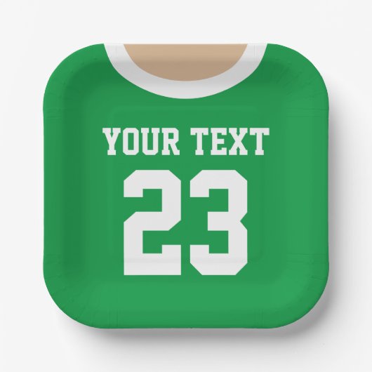 Custom sports jersey Nummer Kind's Birthday Party Pappteller (Vorderseite)