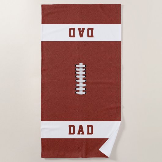 Custom Sports Monogram American Football Theme Strandtuch (Vorderseite)