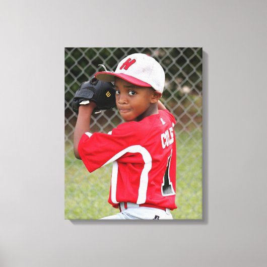 Custom Sports Player Athlete Foto Wrapped Canvas Leinwanddruck (Vorderseite)