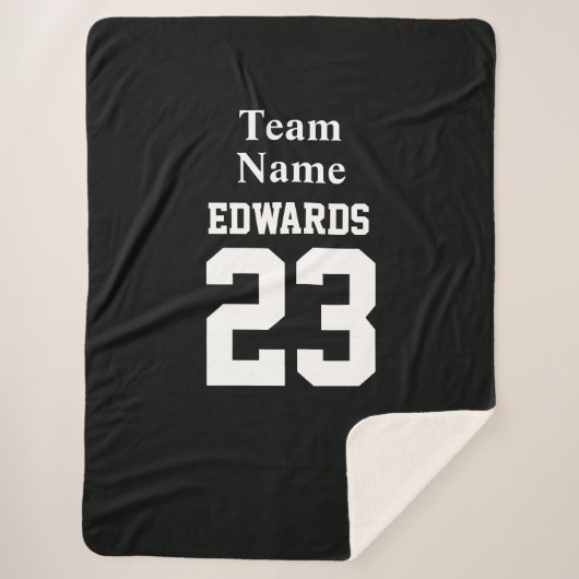 Custom Sports Team Name Fleece Blankon Sherpadecke (Vorderseite)