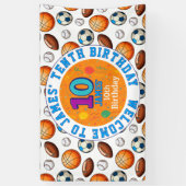 Custom Sports Theme 10. Geburtstag Banner (Vertikal)