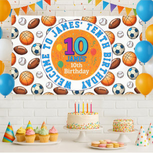 Custom Sports Theme 10. Geburtstag Banner