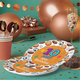 Custom Sports Theme 10. Geburtstag Paper Teller