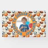 Custom Sports Theme Birthday Photo Banner (Horizontal)