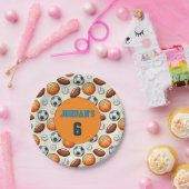 Custom Sports Theme Kids Birthday Paper Plates Pappteller (Party)