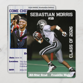 Custom Sports Trading Card Graduation Invitation Einladung