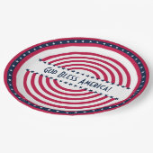 Custom Sprichwort God Bless America Stars n Strips Pappteller (Schrägansicht)