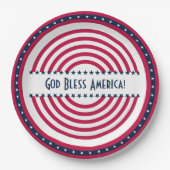 Custom Sprichwort God Bless America Stars n Strips Pappteller (Vorderseite)