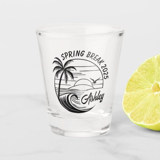 Custom Spring Break Girls Trip Niedlich Beach Fun Schnapsglas (Vorderseite)