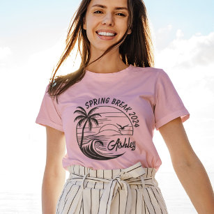 Custom Spring Break Girls Trip Niedlich Beach Fun T-Shirt