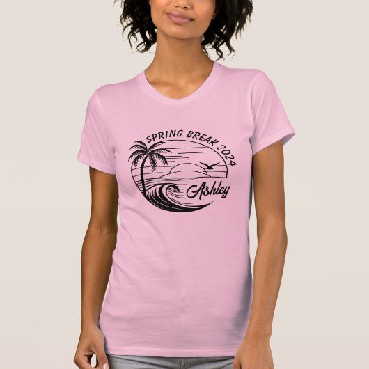 Custom Spring Break Girls Trip Niedlich Beach Fun T-Shirt (Vorderseite)