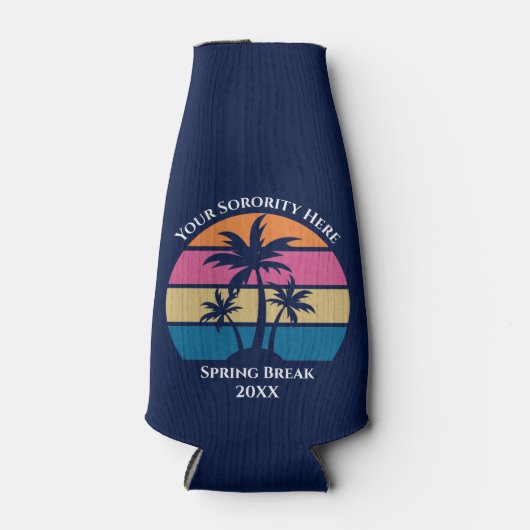 Custom Spring Break Studentinnenverbindung Beach P Flaschenkühler (Vorderseite)