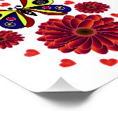 Custom Spring Butterfly Floral Gift Poster (Ecke)