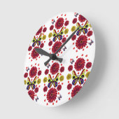 Custom Spring Butterfly Floral Gift Runde Wanduhr (Winkel)