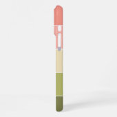 Custom Spring Coral Red Blush Pink Art Stripes iPhone Hülle (Linke Seite)