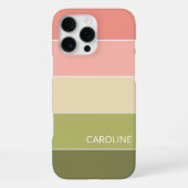 Custom Spring Coral Red Blush Pink Art Stripes iPhone Hülle (Rückseite)