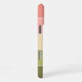 Custom Spring Coral Red Blush Pink Art Stripes iPhone Hülle (Rechte Seite)
