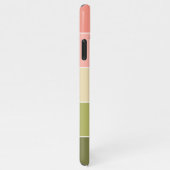 Custom Spring Coral Red Blush Pink Art Stripes iPhone Hülle (Rechte Seite)