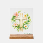 Custom Spring Cross Acrylic "Renewed in Christ" Acrylschild (Vorderseite)