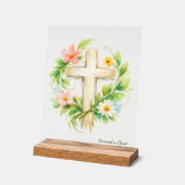 Custom Spring Cross Acrylic "Renewed in Christ" Acrylschild (Winkel)