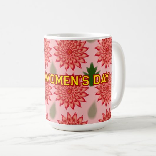 Custom Spring Flower Women's Day Pattern  Kaffeetasse (VorderseiteRechts)