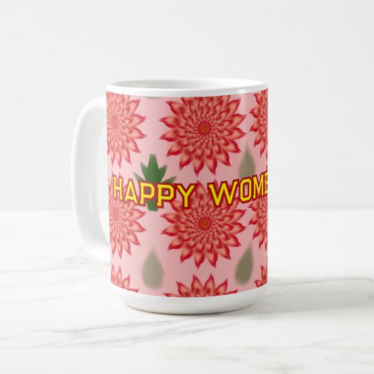 Custom Spring Flower Women's Day Pattern  Kaffeetasse (Vorderseite Links)