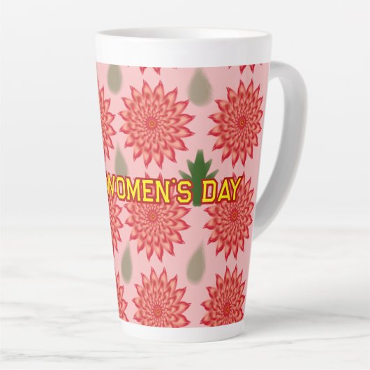 Custom Spring Flower Women's Day Pattern  Milchtasse (Rechte Ecke)