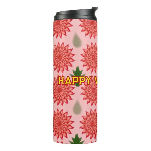 Custom Spring Flower Women's Day Pattern  Thermosbecher (Nach links gedreht)