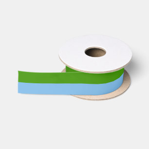 Custom Spring Green und Pastel Denim Blue Satinband