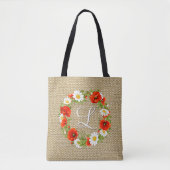 Custom Spring Red Poppies Daisies Wreath Tasche (Vorderseite)
