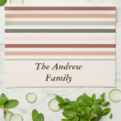 Custom Spring Stripes Boho Oaster Geschirrtuch (Gefaltet)