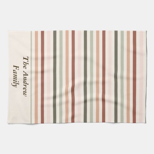Custom Spring Stripes Boho Oaster Geschirrtuch (Horizontal)