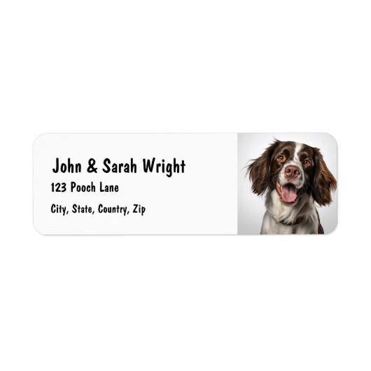 Custom Springer Spaniel Dog Address Label (Vorne)