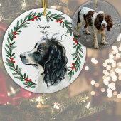 Custom Springer Spaniel Dog Foto Weihnachtsfeier Keramik Ornament