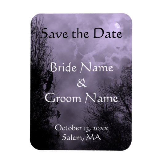 Custom Spuk Sky Lila Mist Save the Date Magnet (Vertikal)