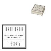 Custom Square Art Deco Rücksendeadresse Gummistempel (Stempel)
